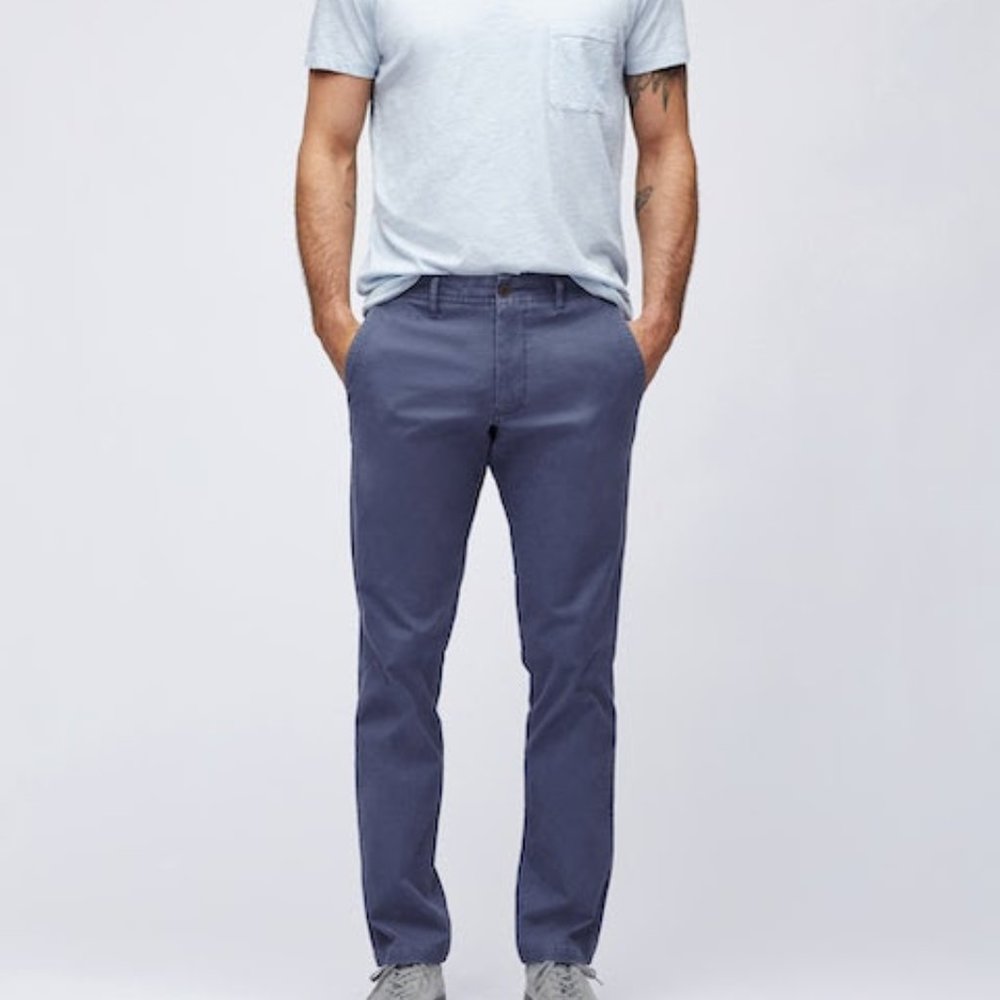 Bonobos Stretch Organic Cotton Chinos 34"x 32" in Blue and Slim Fit